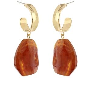 Amber & Hoop Dangle Earrings * Acrylic